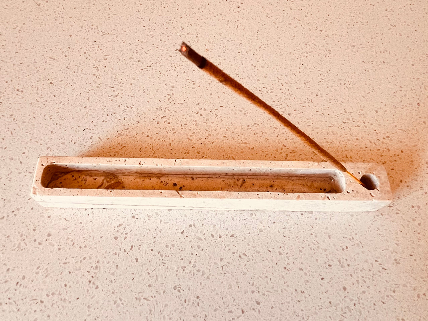 Natural Travertine Incense Holder | Minimalist Stone Burner