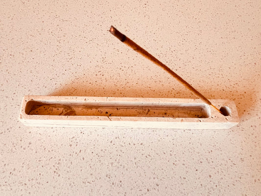 Natural Travertine Incense Holder | Minimalist Stone Burner