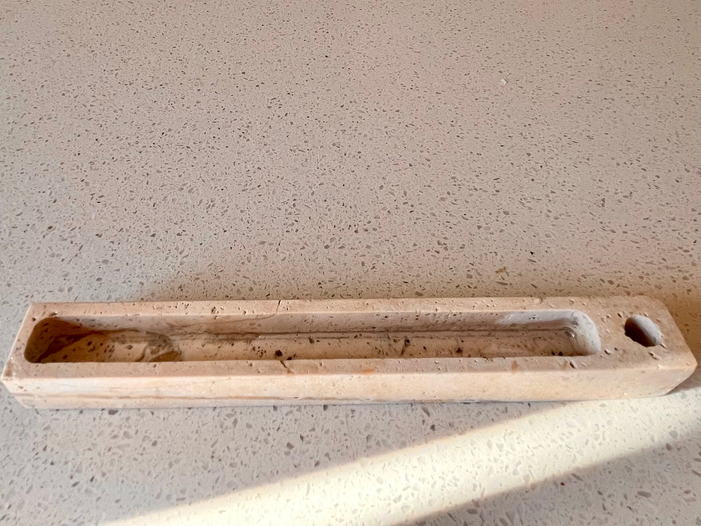 Natural Travertine Incense Holder | Minimalist Stone Burner