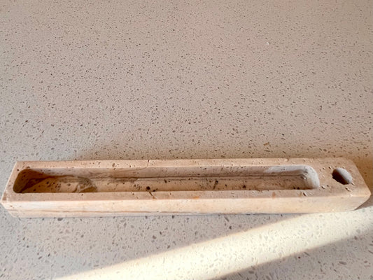 Natural Travertine Incense Holder | Minimalist Stone Burner