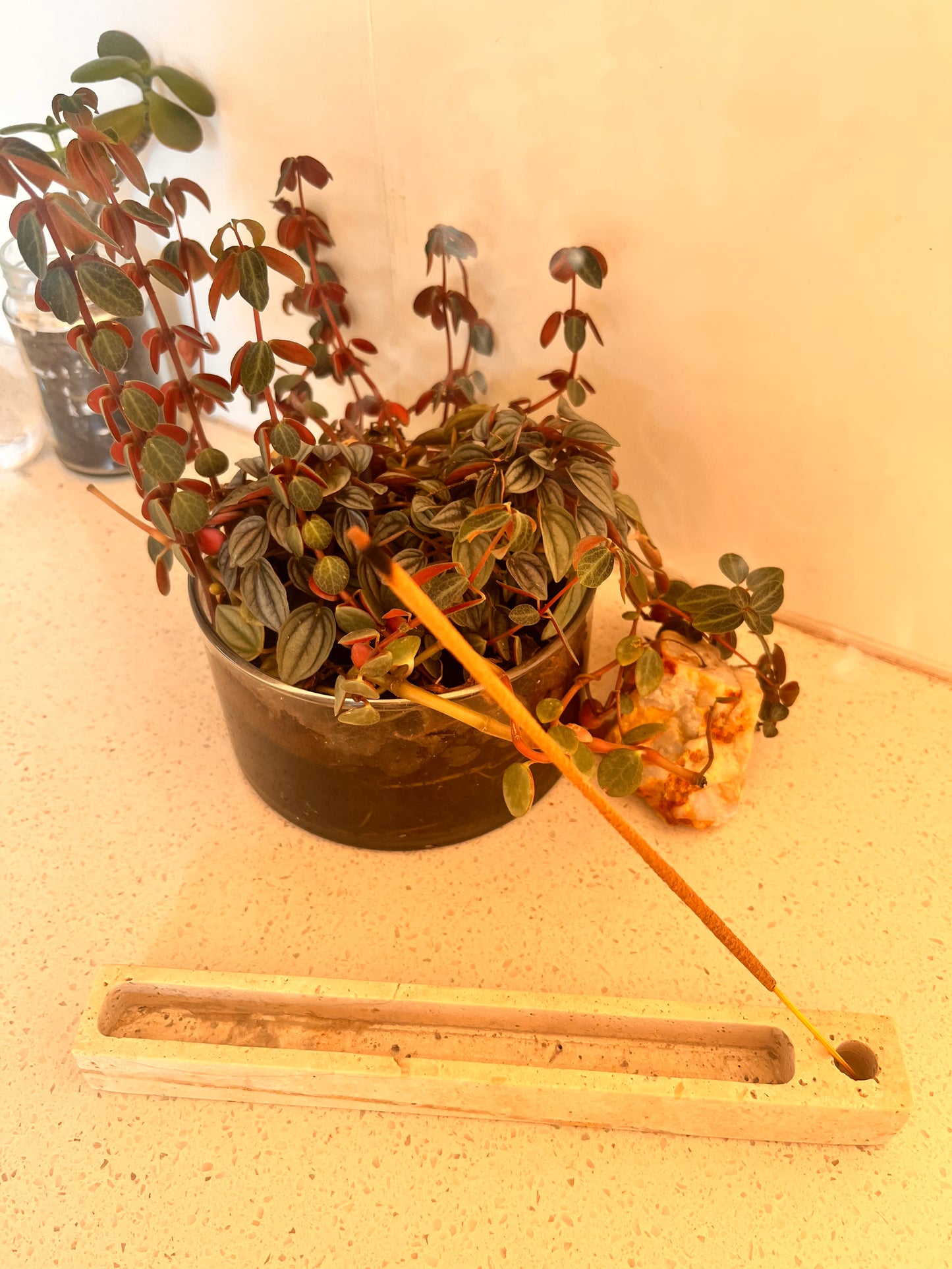 Natural Travertine Incense Holder | Minimalist Stone Burner